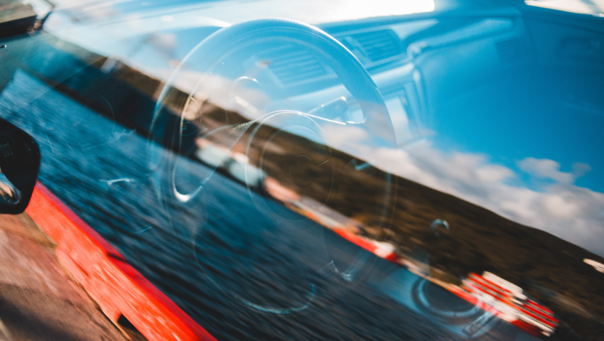 car window and interior of car